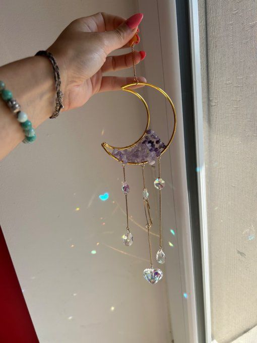 Suncatchers lune  améthyste 